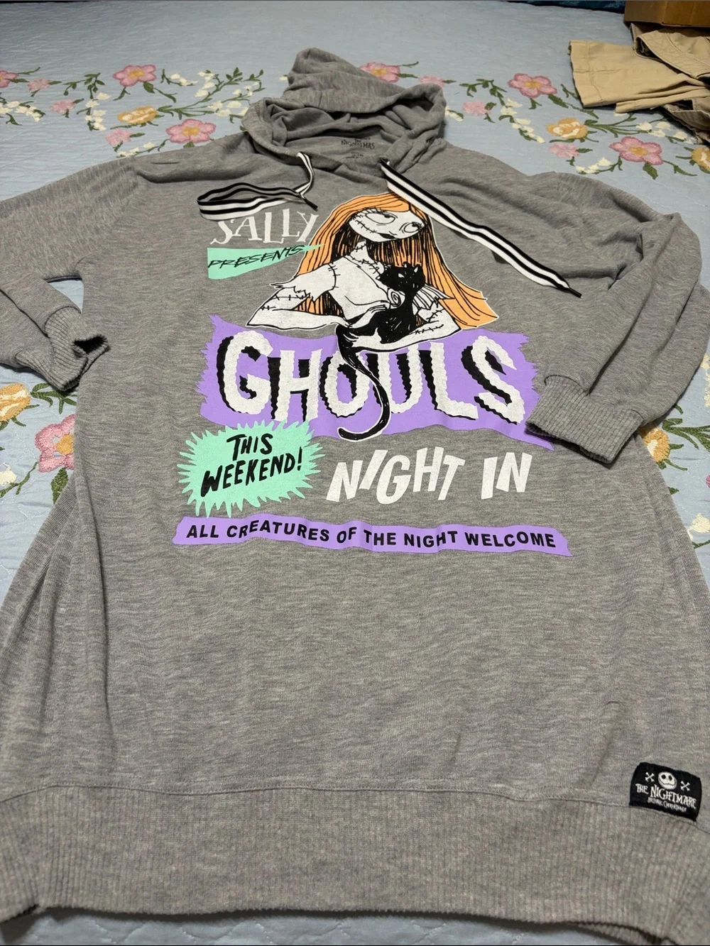 The Nightmare Before Christmas Girls' Hooded Night Ghouls Night In Size M (8-10)